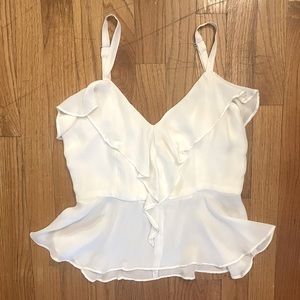 Parker Sleeveless Peplum Ruffle Cami S